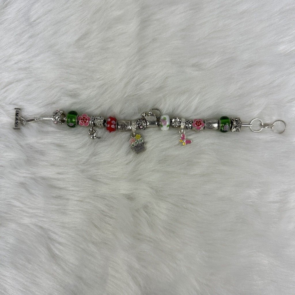 Willabee And Ward Monthly Charm Bracelet May Spring Flowers Plants Multicolor